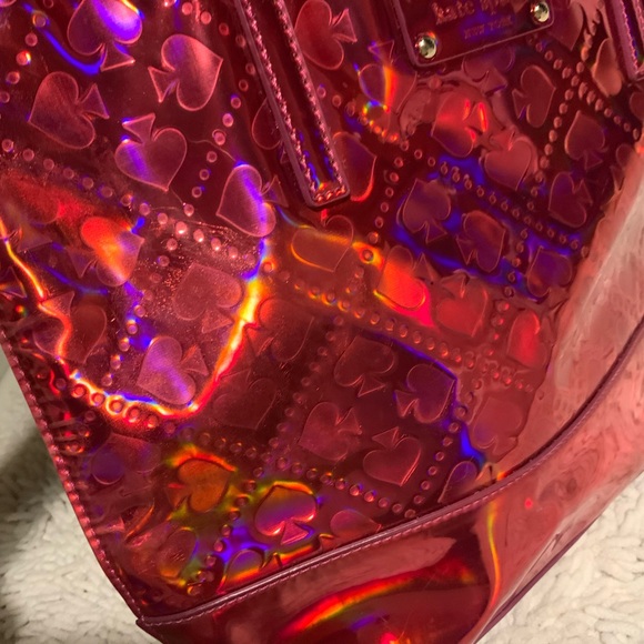 Kate Spade hand bag pink red gently used - Picture 8 of 12